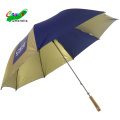 30 inch nylon gold coating high quality uv golf umbrella with long handle